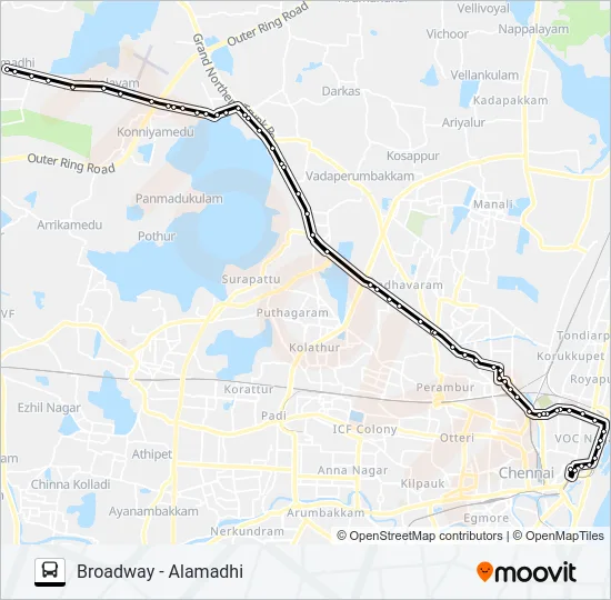 57M Bus Line Map