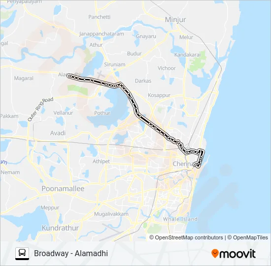 57M Bus Line Map