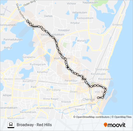 58A bus Line Map