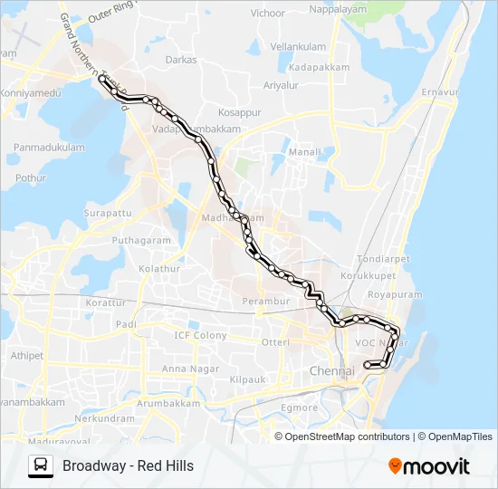 58A Bus Line Map