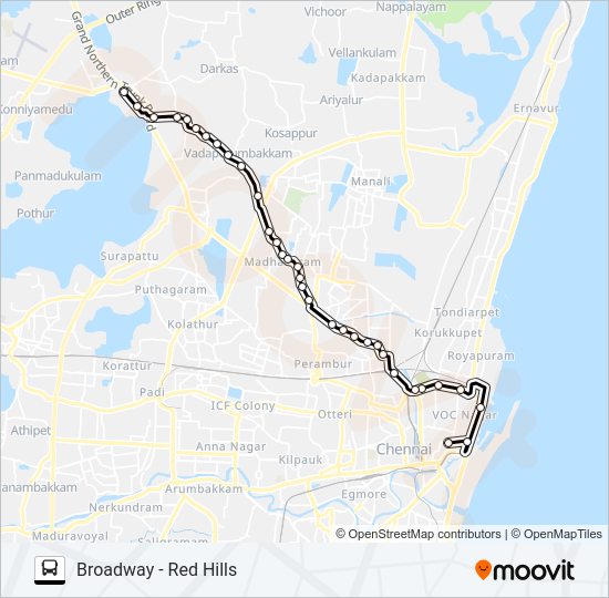 58A bus Line Map