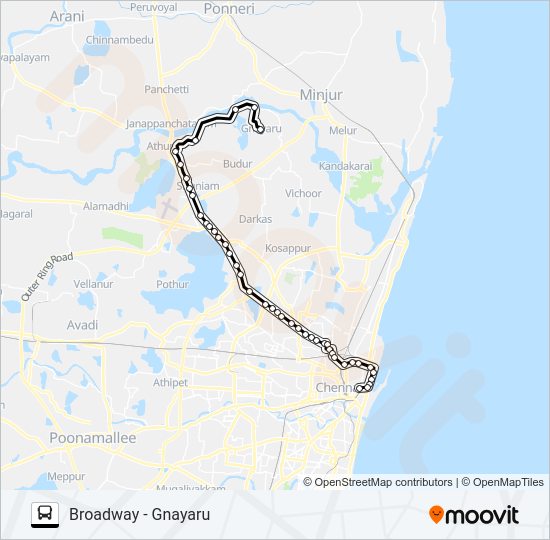 58G Bus Line Map