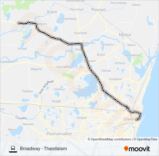 593 Bus Line Map