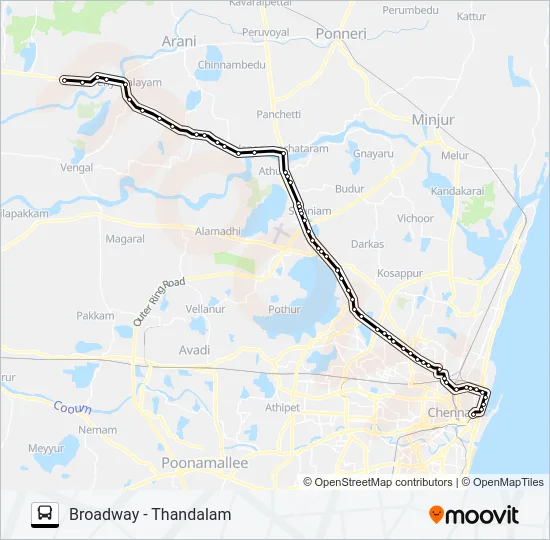 593 Bus Line Map