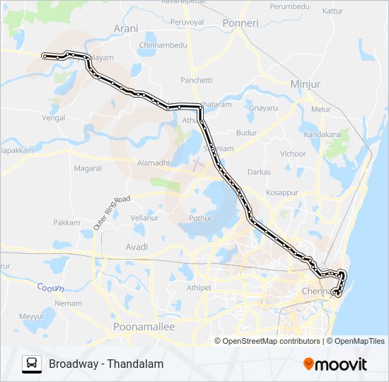 593 bus Line Map