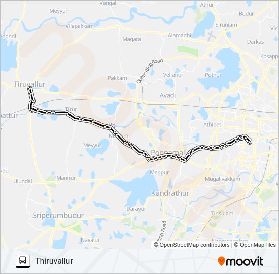 596 Bus Line Map