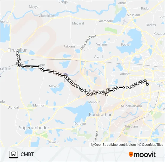 596 Bus Line Map