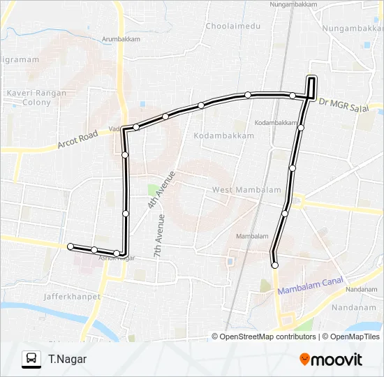 597 Bus Line Map