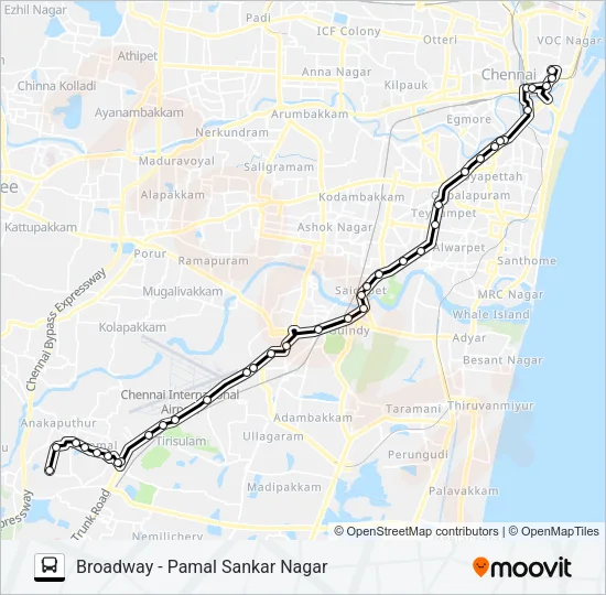 60H Bus Line Map