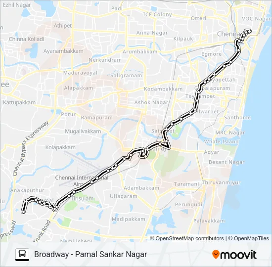 60H Bus Line Map