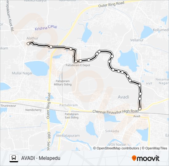 61A bus Line Map