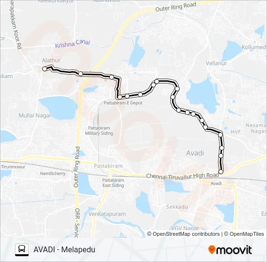 61A Bus Line Map