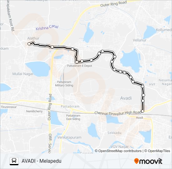 61A bus Line Map