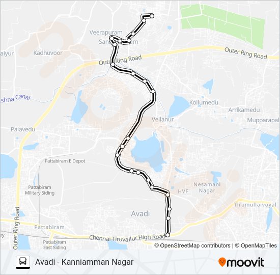 61K Bus Line Map