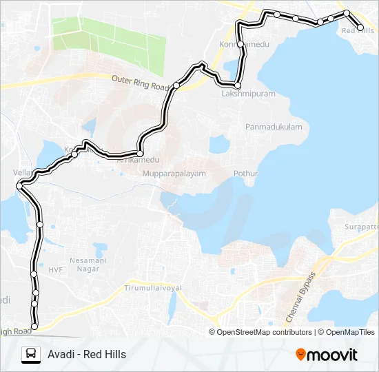 61R Bus Line Map