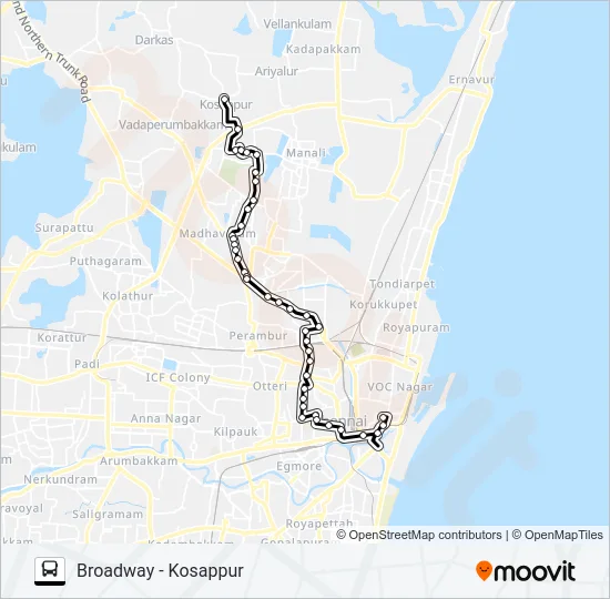 64D Bus Line Map