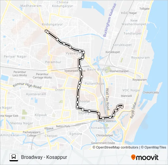 64D Bus Line Map