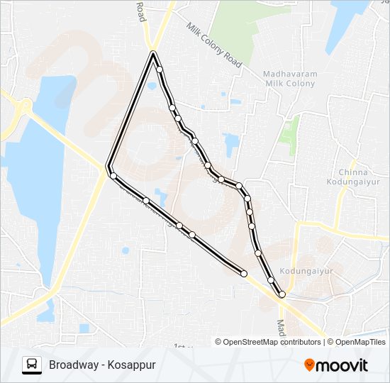 64D Bus Line Map