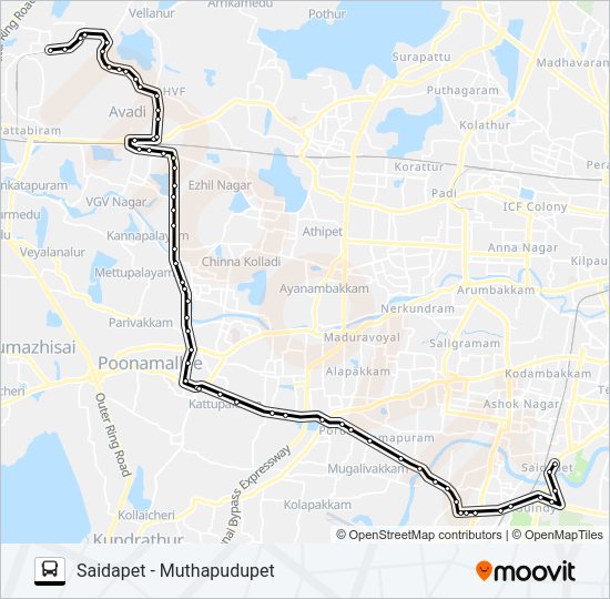 65A Bus Line Map