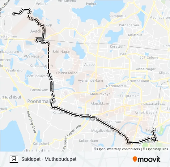 65A Bus Line Map