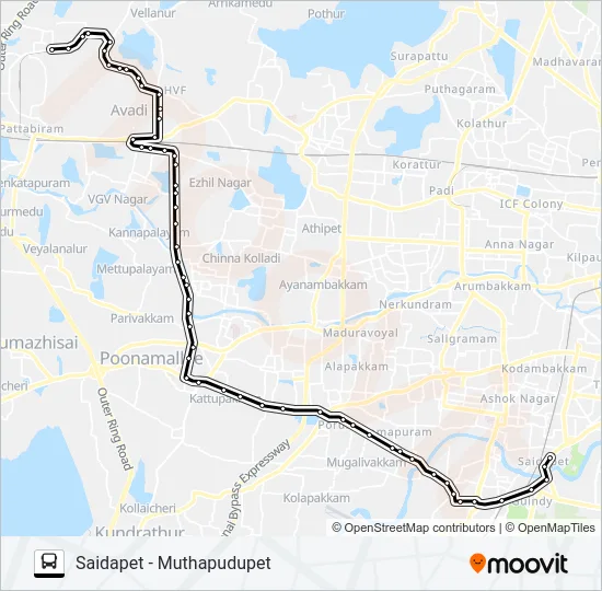 65A Bus Line Map