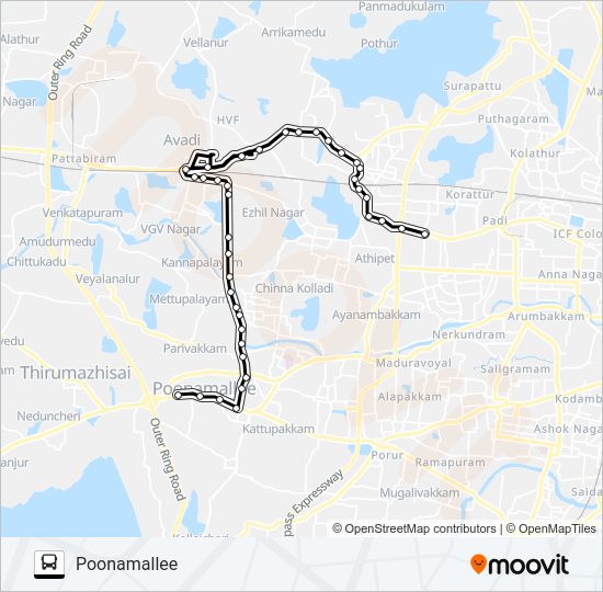 65E bus Line Map