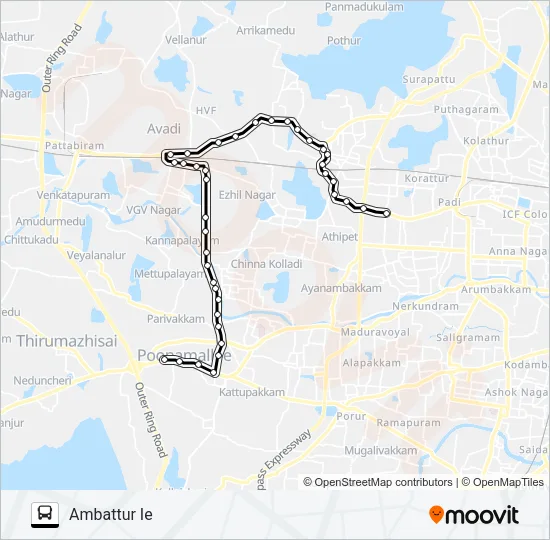 65E Bus Line Map