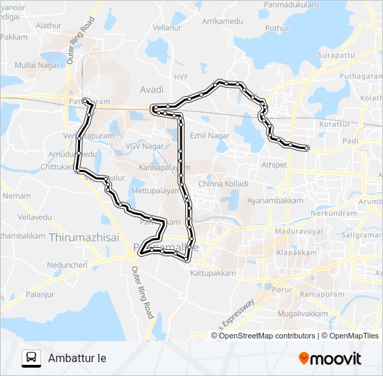 65P Bus Line Map