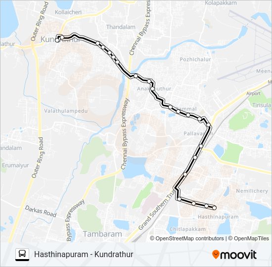 66A Bus Line Map