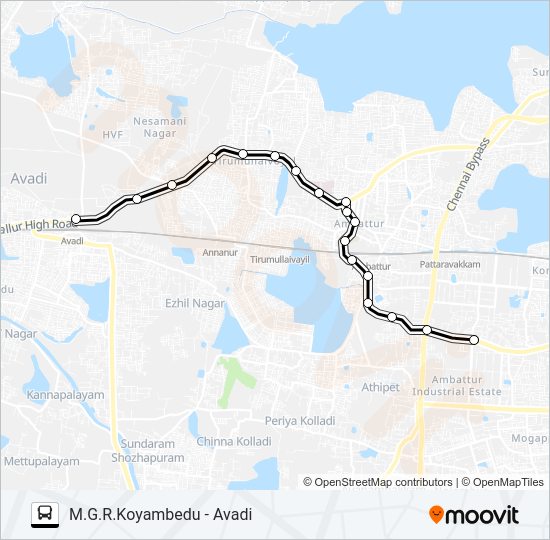 70A bus Line Map