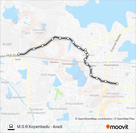 70A Bus Line Map