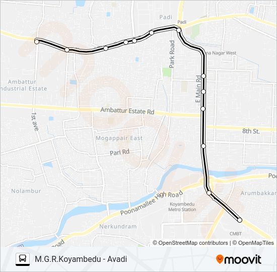 70A Bus Line Map