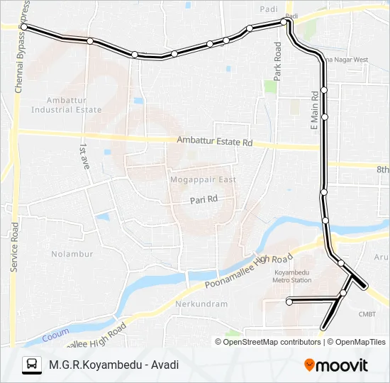 70A Bus Line Map