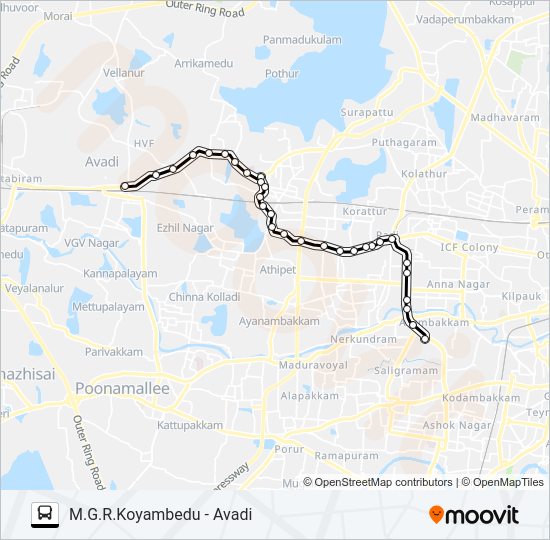 70A Bus Line Map