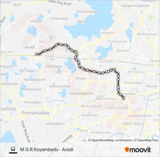 70A Bus Line Map