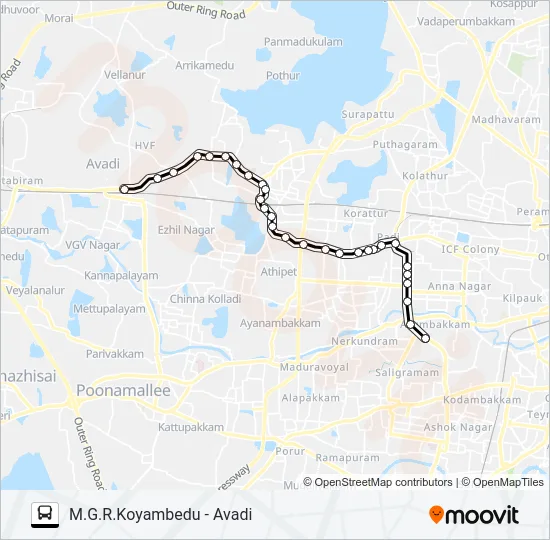 70A Bus Line Map