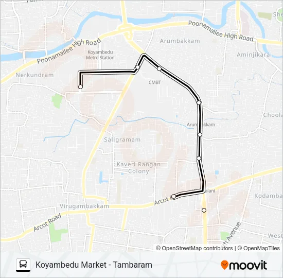 70C Bus Line Map