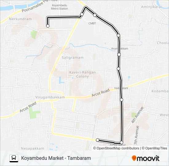 70C Bus Line Map
