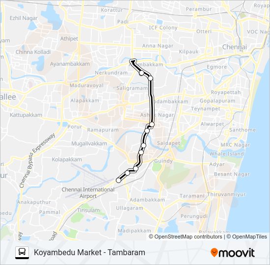 70C Bus Line Map