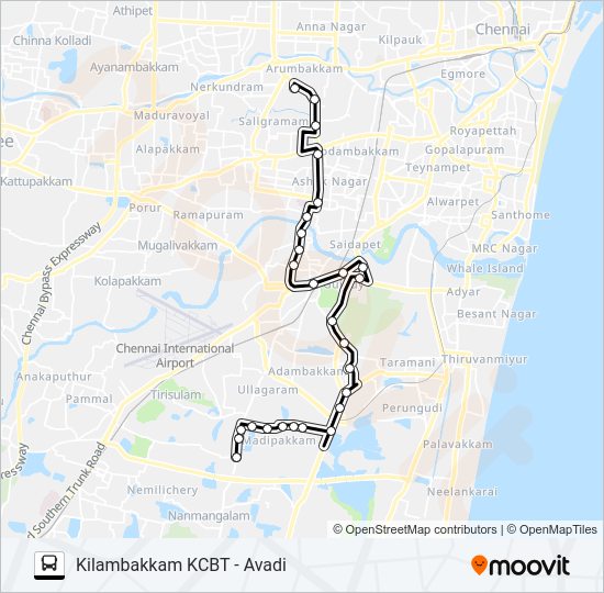 70K Bus Line Map