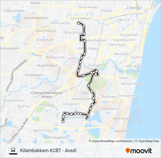 70K Bus Line Map