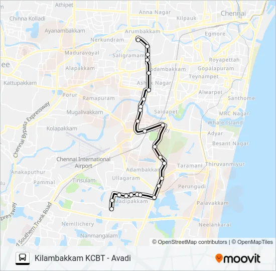 70K Bus Line Map