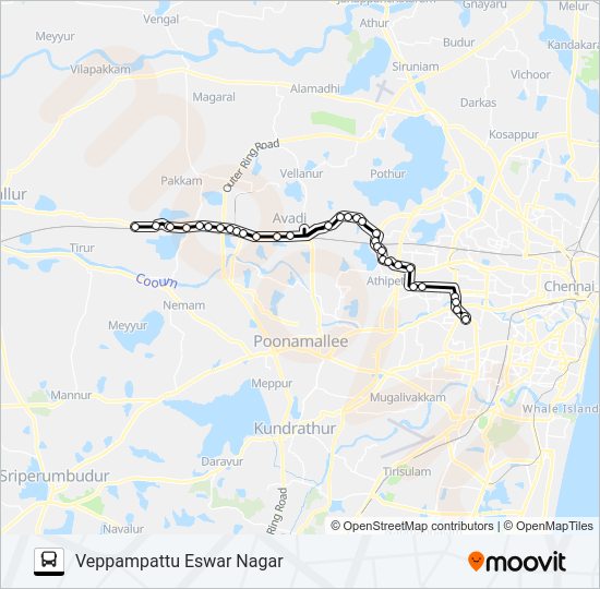 70P Bus Line Map