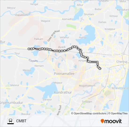 70P Bus Line Map