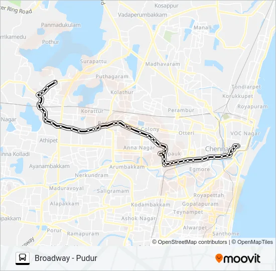 71D Bus Line Map