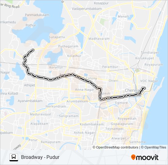 71D Bus Line Map