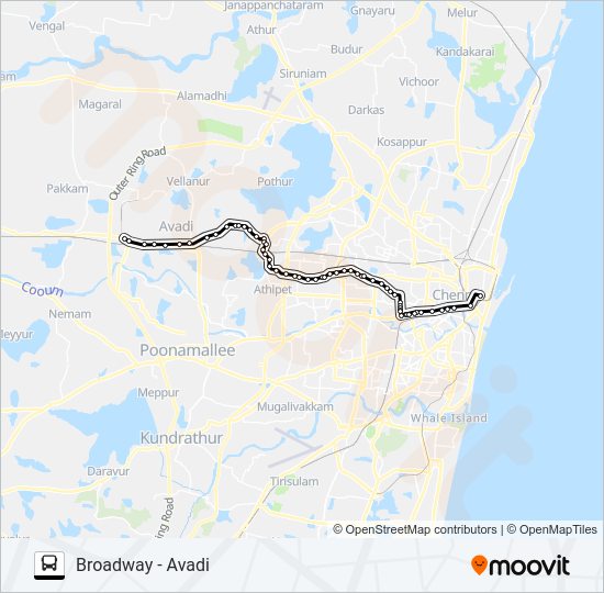 71E Bus Line Map