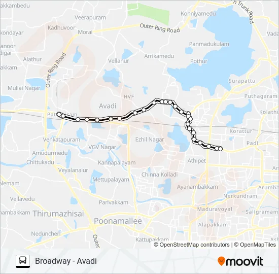 71E Bus Line Map