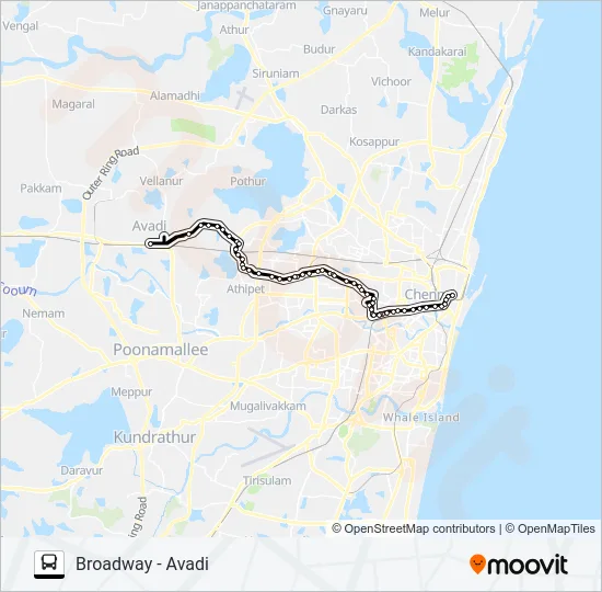 71E Bus Line Map