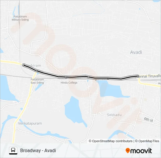 71E Bus Line Map